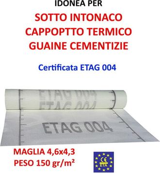 Sirius Rete in fibra di vetro intonaco vtx 150n 4,6x4,3mm peso 150 gr/mq etag004