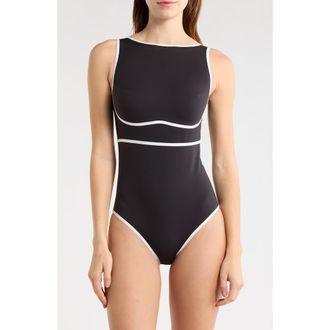 Rip Curl Mirage Fusion High Neck One-Piece Swimsuit in Black at Nordstrom, Size Xx-Small