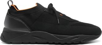 Santoni Black Lace Up Sneakers