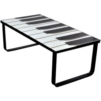 vidaXL Mesa De Centro Con Superficie Con Estampado De Piano Vidaxl