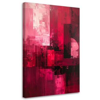 Feeby Cuadro En Lienzo Abstracci&oacute;n Moderna Roja 70x100
