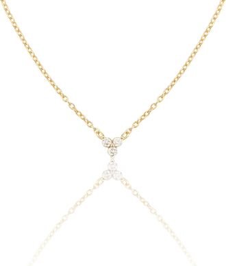 Lily & Roo Solid Gold Floating Diamond Cluster Necklace
