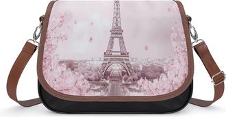 Generic E-iffel Tower Romantic Paris Crossbody Bags for Women Fashion Leather Shoulder Handbags With Adjustable Strap