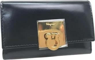 Ferragamo Pre-owned Leather key-holders - Dames - Vintage Accessoires - Zwart - ONE Size - Leer - Vintage