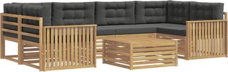vidaXL Conjunto De Sof&aacute;s De Exterior 7 Uds. Blanco Y Antracita Vidaxl