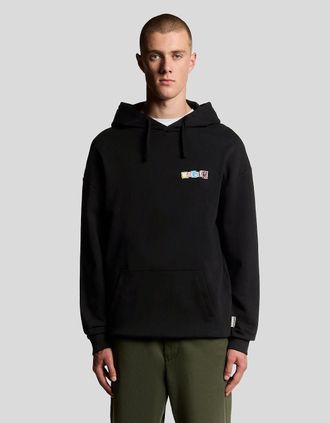 Lyle & Scott Lyle And Scott Mens Paper Letters Graphic Hoodie - Black - Size: 34
