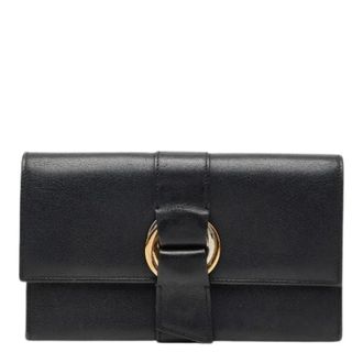 Cartier Pre-owned Clutches, female, Black, Size: ONE SIZE Pre-owned Trinity Ribbon Leather Long Wallet