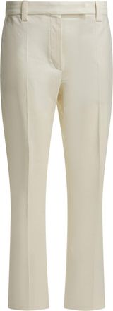 Brunello Cucinelli Brunello Cucinelli Womens White Cotton Elastane Trousers - Ivory - Size EU 44 (Womens)
