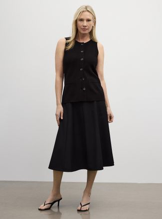 Contemporaine Womens Stretch knit cinched vest