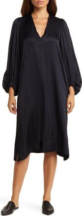 Masai Nalo Long Sleeve Satin Shift Dress in Black at Nordstrom Rack, Size Xx-Large