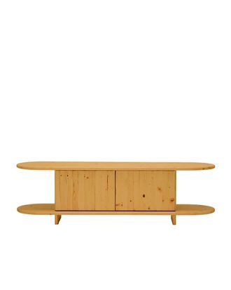 Hannun Muebles de tv de madera de abeto en color marr&oacute;n claro, 150cm