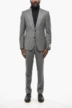 Corneliani CC COLLECTION Pin Check Patterned Virgin Wool Suit size 50