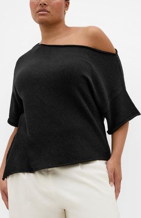 City Chic One-Shoulder Top in Black at Nordstrom, Size 22W