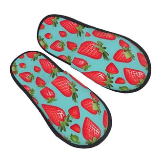 Generic Cute Strawberry Men Women House Shoes Soft House Slippers Cosy Sliders For Bedroom Indoor Outdoor L