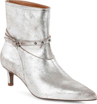 Seychelles Milan Pointed Toe Kitten Heel Bootie in Pewter at Nordstrom, Size 6.5