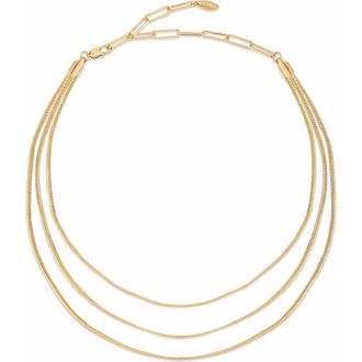 Ettika Triple Layered Flex Necklace in Gold at Nordstrom
