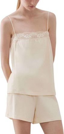 Mango Cotton Camisole in Pastel Yellow at Nordstrom, Size Medium