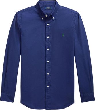 Polo Ralph Lauren Camicia Oxford Slim Fit Tinta in Capo - - Shirts - Uomo - Blu - S