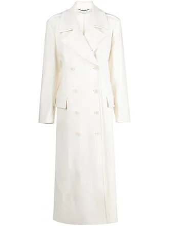 Stella McCartney double-breasted wool coat - women - Wool/Viscose/Cotton - 38 - White