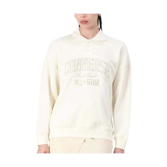 Converse Retro Polo - Dames - Sweatshirts - Beige - M - Katoen - Hoodies & sweatvesten