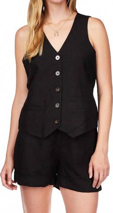 Sanctuary Womens Modern V Neck Vest In Black