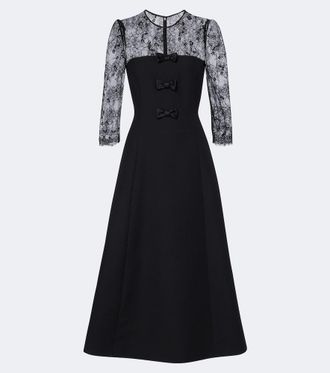 Valentino Crepe Couture lace-trimmed midi dress
