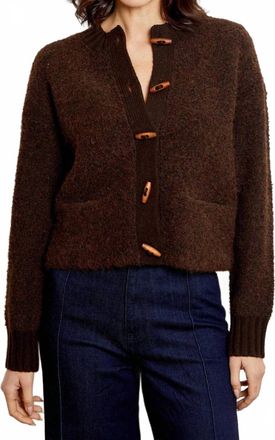 dh New York Antonia Boucle Cardigan In Chocolate