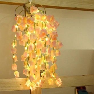 OEM Guirnalda De Luces, Rosas Artificiales Con Iluminaci&oacute;n Led, 10 Piezas, Flores Artificiales De 52 Cm, Sin Jarr&oacute;n, Dormitorio Y Mesa