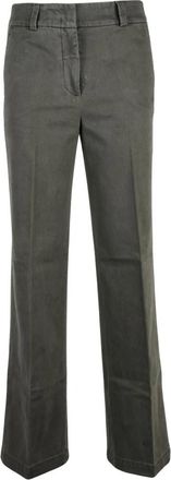 PESERICO Cargo Straight Broeken - Dames - Straight fit broeken - Groen - M - Katoen - Broeken