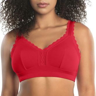 Affinitas Dalis Wire-Free Bralette in Racing Red at Nordstrom, Size 30I