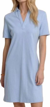 Southern Tide Demi Solid Short Sleeve Polo Dress In Cerulean