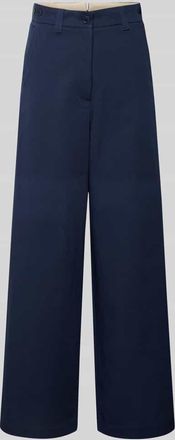 Max Mara Relaxed Fit Weite Hose aus reiner Baumwolle Modell ALFEO in Marine, Größe 34