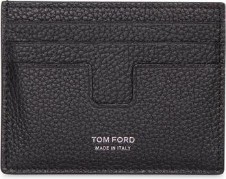 Tom Ford Grain Leather Cardholder - Heren - Portefeuilles - Zwart - ONE Size - Leer - Accessoires