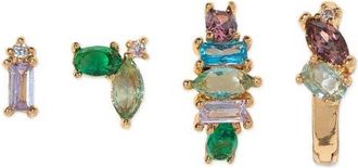 Girls Crew Flora & Fauna Set of 4 Mismatched Stud Earrings in Gold at Nordstrom