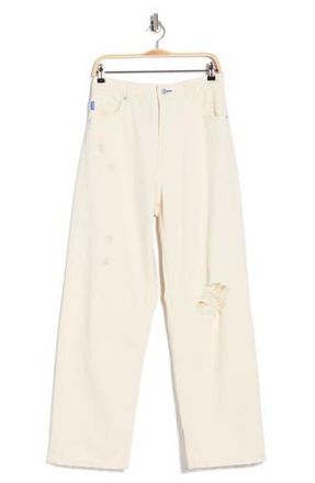 BOSS Leni Wide Leg Jeans in Light Beige at Nordstrom Rack, Size 3132