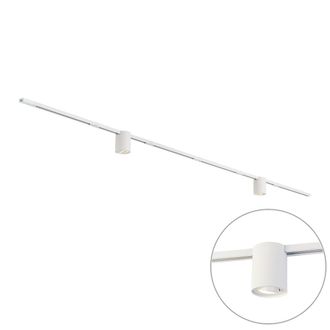 QAZQA Qazqa Sistema De Iluminaci&oacute;n De Riel Moderno Blanco Con 2 Focos