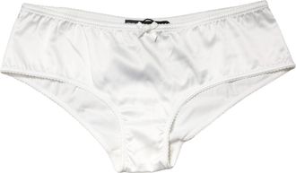 Dolce & Gabbana Womens White Silk Stretch Mid Waist Brief Panty Underwear Elastane Clothing