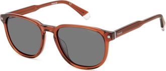 Polaroid Brick/Grey Zonnebril PLD 4117 Stijl - Heren - Zonnebrillen - Rood - 55 MM - Accessoires