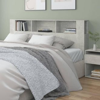 vidaXL Mueble Cabecero Gris Hormig&oacute;n 200x18,5x104,5 Cm Vidaxl