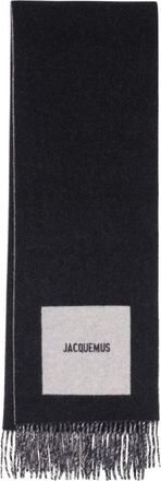 Jacquemus Vierkante Ronde Sjaal - Dames - Wintersjaals - Zwart - ONE Size - Wol - Accessoires