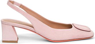 Santoni Womens Suede Mid-Heel Slingback in Pink at Nordstrom, Size 9.5