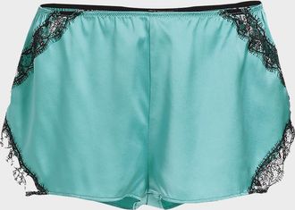 Kiki De Montparnasse Lace-Trim Silk Shorts