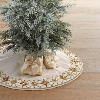 Frontgate Gleam and Glisten Mini Tree Skirt - Frontgate - Christmas Decorations