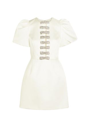 Rebecca Vallance Blaise Crystal-embellished Satin-twill Mini Dress - Ivory - 14 (UK14 / L)