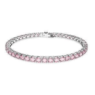 Swarovski Matrix Tennis Bracelet with Purplish Pink Crystals