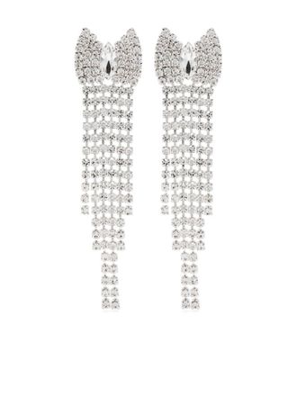 Magda Butrym crystal-embellished chandelier earrings - women - Brass/Crystal - One Size - Silver