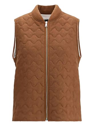 Fabiana Filippi quilted zip-front vest - women - Cashmere/Wool/Silk/Alpaca/Polyamide - 42 - Brown