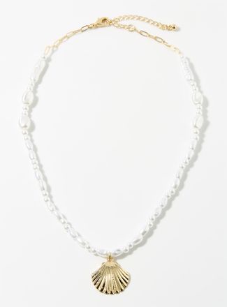 Simons Womens Seashell pearl necklace