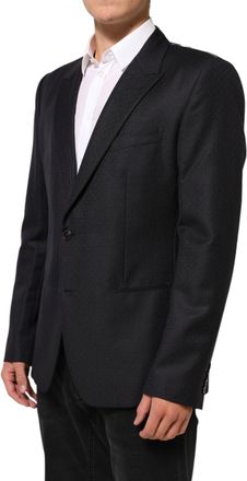 Dolce & Gabbana Black Wool 2 Buttons Suit Jacket Men Blazer Wm+wo