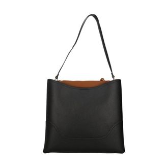 Twinset Tassen, Dames, Zwart, ONE Size, Leer, Saffiano-Effect Bucket Bag